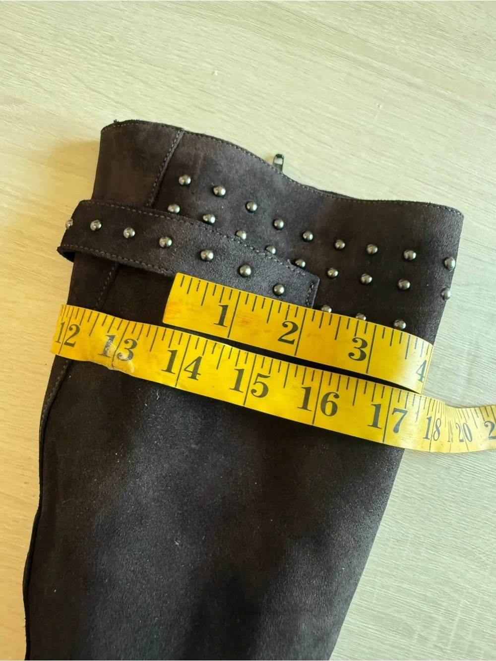 Emanuele Crasto Italy Brown Suede Studded Knee High Boots Women’s EU 38